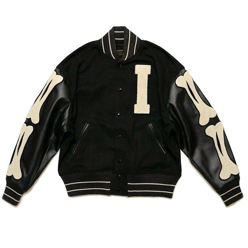 Oem Sportswear Hot Sale Embroidered Chenille Patches Leather Sleeves Letterman Baseball College Varsities Jacket Custom