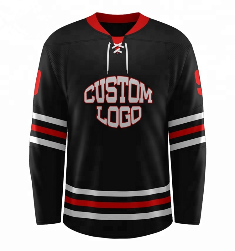 Moq 10pcs $35 Each Custom Teamwear Oem Service Black Ice Hockey