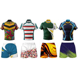 Men Sublimated Rugby Jersey and Shorts Sports Rugby Uniform Set