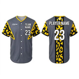 Trendy Leopard Pattern Baseball Uniform Top Sublimated