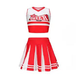 Custom Wholesale Girls Sleeveless V-Neck Cheerleader Outfit 2-Piece Set
