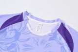 Unisex Pickleball Jersey - Purple Floral Short Sleeve Custom Heat Transfer Printing Shirt