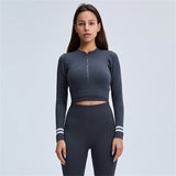 New Style Stand-up Collar Zipper Long Sleeve Yoga Jacket