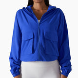 New Style Drawstring Zipper Yoga Jacket Long Sleeve Coat