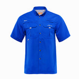 Customize High Quality Outdoor Fast Dry Mesh Fabric Breathable Short Sleeve Fishing Button Down Shirts