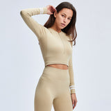 New Style Stand-up Collar Zipper Long Sleeve Yoga Jacket