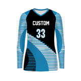 Custom wholesale women logo cheap unified new sublimated team long sleeves kids black design for women volleyball uniform jersey