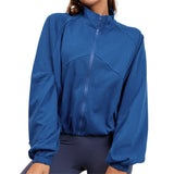 2022 New Style Loose Drawstring Zipper Long Sleeve Yoga Jacket