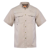 Customize High Quality Outdoor Fast Dry Mesh Fabric Breathable Short Sleeve Fishing Button Down Shirts