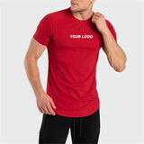 High Quality Training Mens Tees 90% Polyester 10% Spandex Short Sleeve Men Gym T-shirts